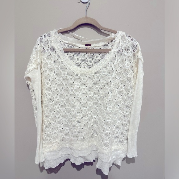 Free People Windows To My Soul Crochet Sweater Size XS - Picture 3 of 8